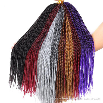 Synthetic Crochet Braiding Hair Ombre Color Senegal Twist Braids Hair Extensions High Temperature